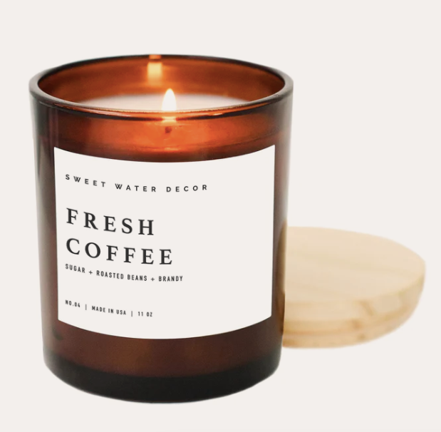 Fresh Coffee Soy Candle | 11 oz Amber Candle