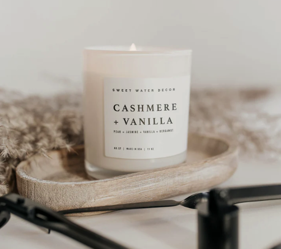 Cashmere and Vanilla 11oz White Wood Jar Candle