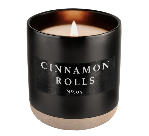 Cinnamon Rolls 12oz Black Stoneware Jar Candle