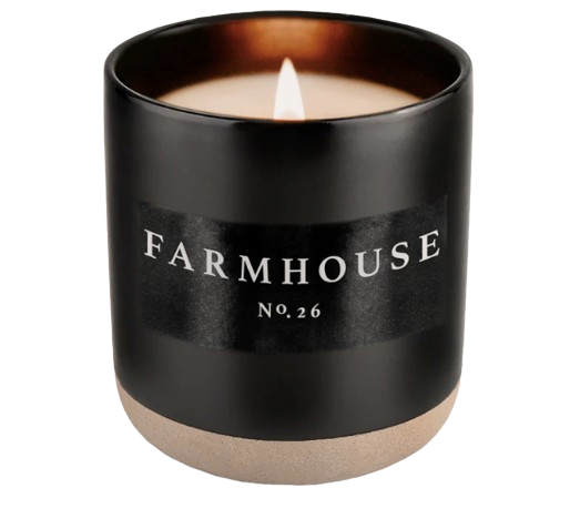 Farmhouse 12oz Black Stoneware Jar Candle