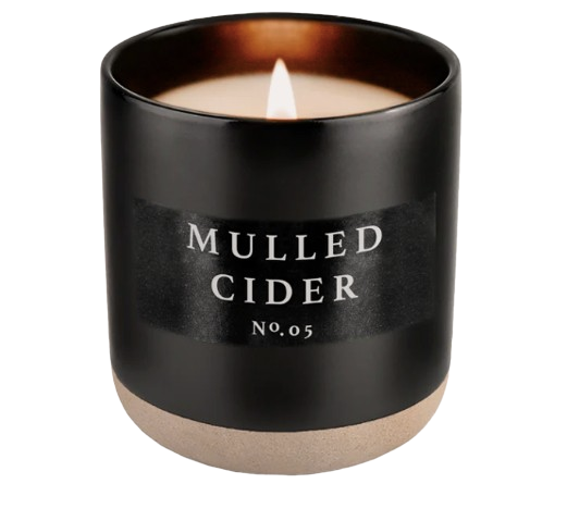 Mulled Cider Soy Candle - Black Stoneware Jar - 12 oz