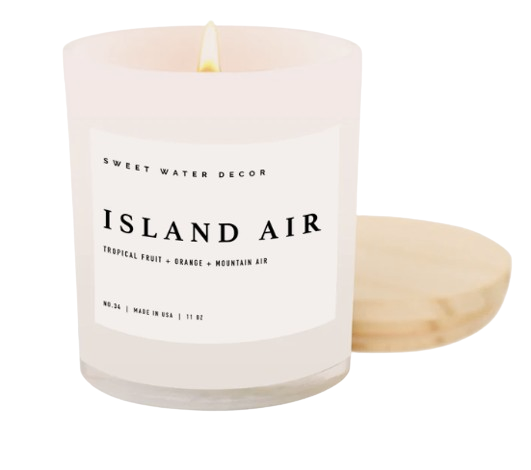 Island Air 11oz White Wood Jar Candle