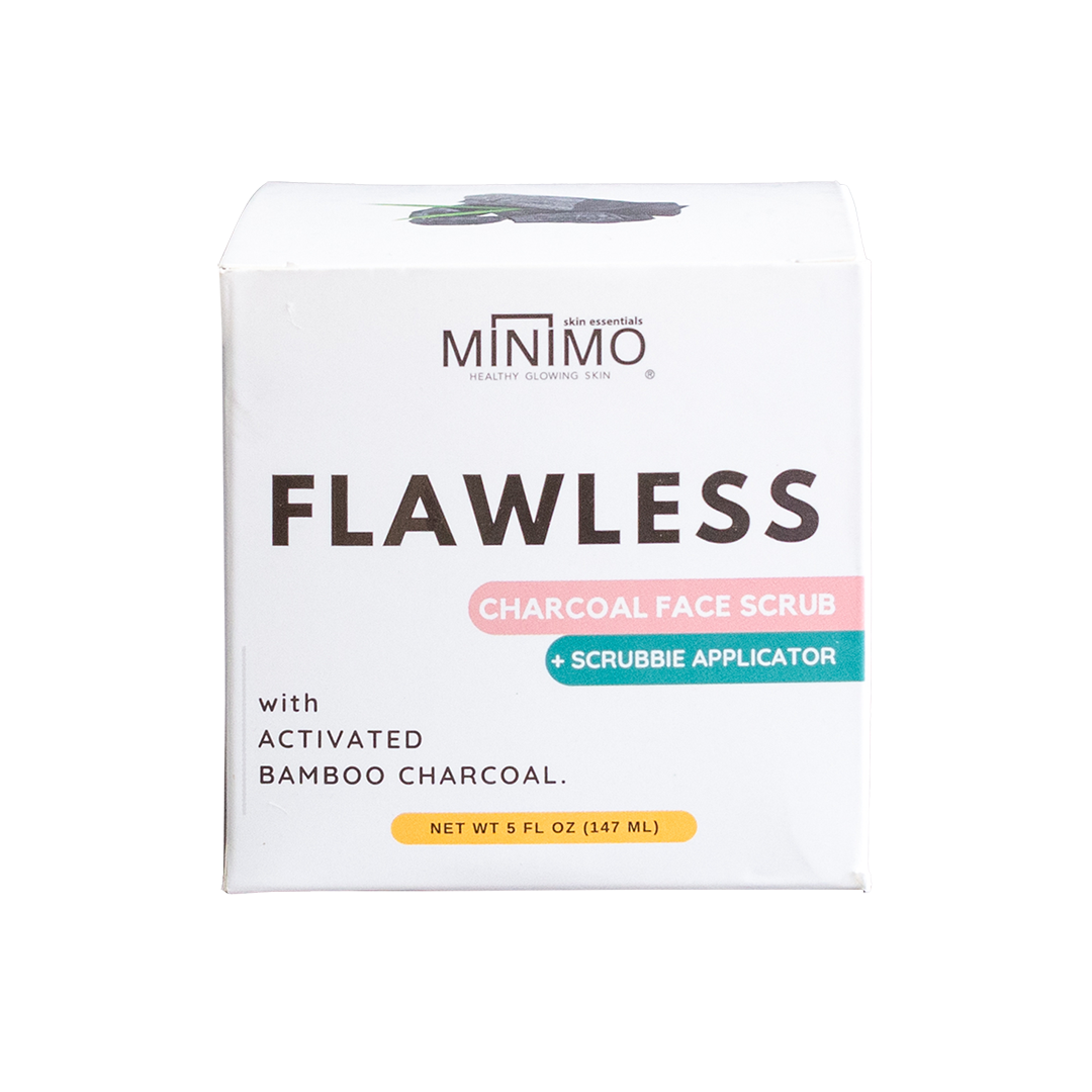 MINIMO Flawless Charcoal Face Scrub + Scrubbie Combo